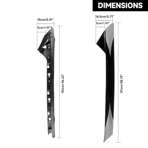 Yollky 4 Pcs Windshield A-Pillar Trim Panel Kit for Ford Explorer 2011-2019 | Front Left Right Outer and Inner Side | Replaces BB5Z7803137AA, BB5Z-7803137-AB, BB5Z7803137BA by YOLLKY - Image 7