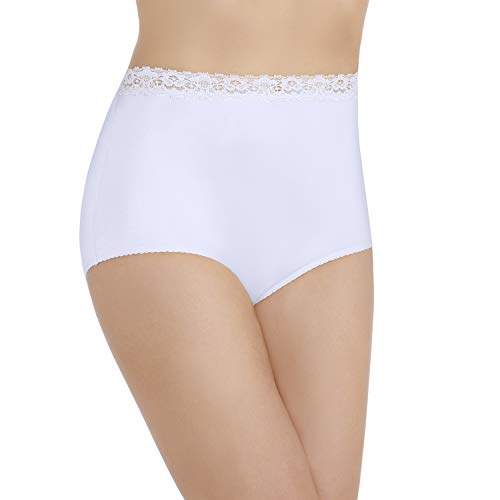 Image of Vanity Fair Women's Perfectly Yours Nylon With Lace Brief Panty 13060, Star White, Small /5
