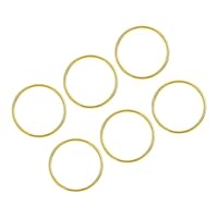 METALLIXITY Metall Handwerk Reifen (50mm AD 3mm Dick) 6Stk Blumig Reifen Kranz Ringe - für Basteln Hochzeit Dekor Wand Hängende Handwerk Gold Ton