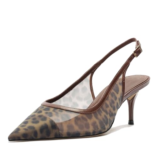 Image of Mesh Kitten Heels for Women Slingback Design with Pointed Toe Breathable and Stylish Elegant Low Heel for Comfort
