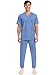 Cherokee Scrub for Men's Tuckable V-Neck Top with 1 Chest Pocket, Pen Slot, Ultra Soft, Durable, 2-Way Stretch Fabric - WW690, L, Ciel Blue