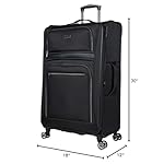 Kenneth Cole REACTION Rugged Roamer Lightweight Softside Expandable 8-Wheel Spinner Luggage, Black, 28-Inch Checked - Image 2