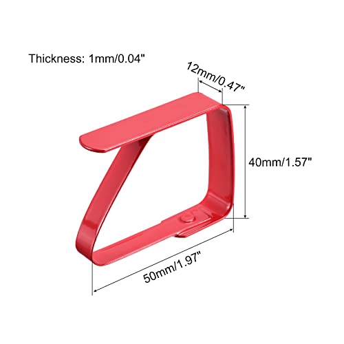 Uxcell Tablecloth Clips 50Mm X 40Mm 420 Stainless Steel Holder For Home Restaurant Banquet Outdoor Picnic Table Cloth Fixing Red 12 Pcs #TOP1