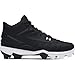Under Armour Boys' Leadoff Mid RM JR 3.0 Baseball Cleats, (001) Black/Black/White, 11K, US
