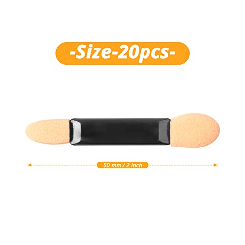 Yeepsys 20 Pcs Disposable Dual Sides Eye Shadow Brushes Set, Eyeshadow Sponge Applicators With Contain Case, Makeup Brushes Tool For Women,Grils #TOP1