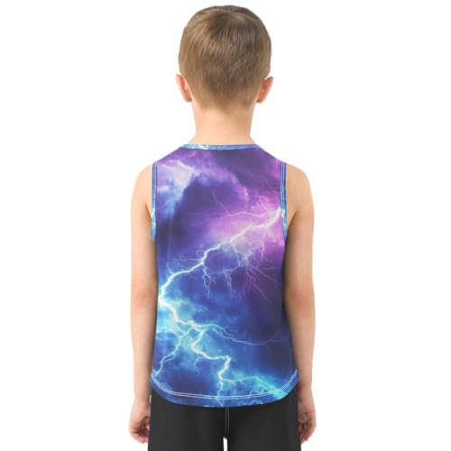 Boys Tank Top Shirts 3D Abstract Graphic Blue Red Print Sleeveless T-Shirts Crew Neck for Kids Clothing Children3