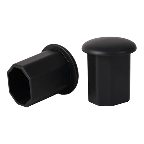 Goktvai 2pcs Lacrosse End Caps Anti-Slip Lacrosse Tape Saver Butt End Covers Shaft Protectors Hockey Stick Ball Stop Supplies Sports Accessories (Black)