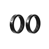 2Pcs Sun and Moon Couple Matching Rings for Women Men Stainless Steel Black Couple Promise Wedding Bands Ring(9)