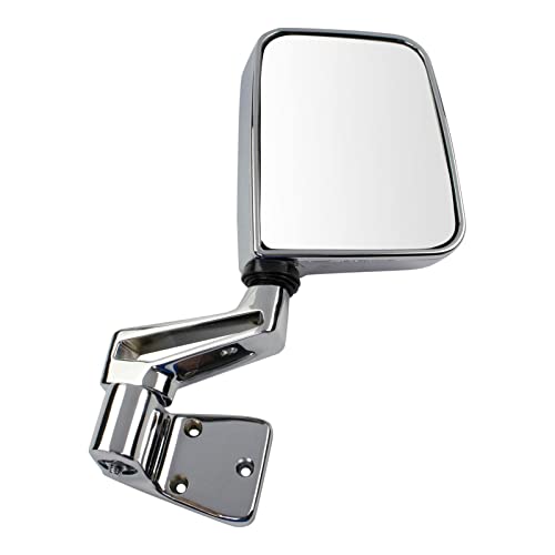 Manual Side View Mirrors Folding Chrome Pair Set For 87-02 Jeep Wrangler #TOP6