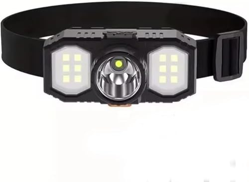 Linterna portátil impermeable con sensor de luz dual LED y 3 modos de iluminación potente