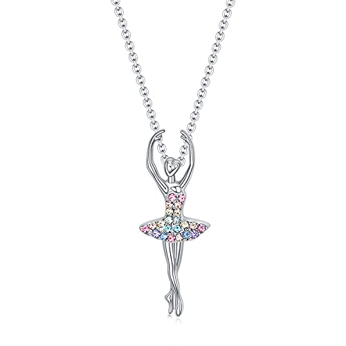 luomart Girls Necklace Ballerina Dance Recital Gifts for Women,Ballet Dancer Pendant Jewelry for Sister Mom Friends