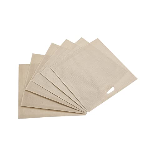 sourcing map Antiadherente 160x165mm Tostadora Bolsas Lavable PTFE Calor Resistente Bolsas para Parrilla Microondas Horno 6 Piezas