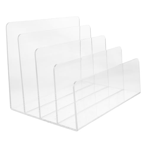 STOBOK Acrylic File Organizer Sections Desktop Document Sorter for Office Supplies Mail and Letter Holder Ergonomic Design for Efficient Workspace Management