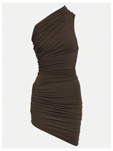 Image of GORGLITTER Women's Sexy Birthday Mini Dresses Asymmetrical Going Out Club Party Vegas Dinner One Shoulder Fringe Dress