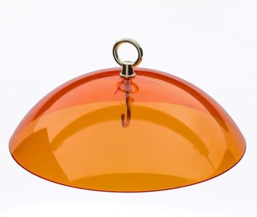 Birds Choice 10" Hanging Bird Feeder Protective Dome Cover, Orange - Compatible with Nectar or Tube Feeders, Made to Withstand Harsh Weather Conditions