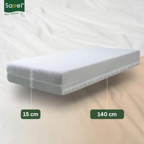 Savel - Matratzenbezug 70x140 cm | Saugfähig | Frottee aus 100% Baumwolle | Matratzenhülle mit Reißverschluss | Oeko-TEX Zertifiziert - Weiß – Ansicht 5