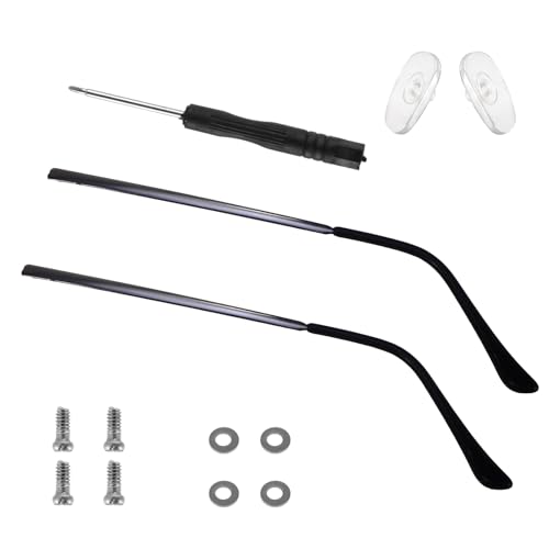 1 Pair Universal Glasses Repair Kit with Screws & Screwdriver Arm Replacement Eyeglass Screws Repair Kit Eye Fixing Screwdriver Eyeglasses Screw Legs Replacement Parts(Dark Grey)
