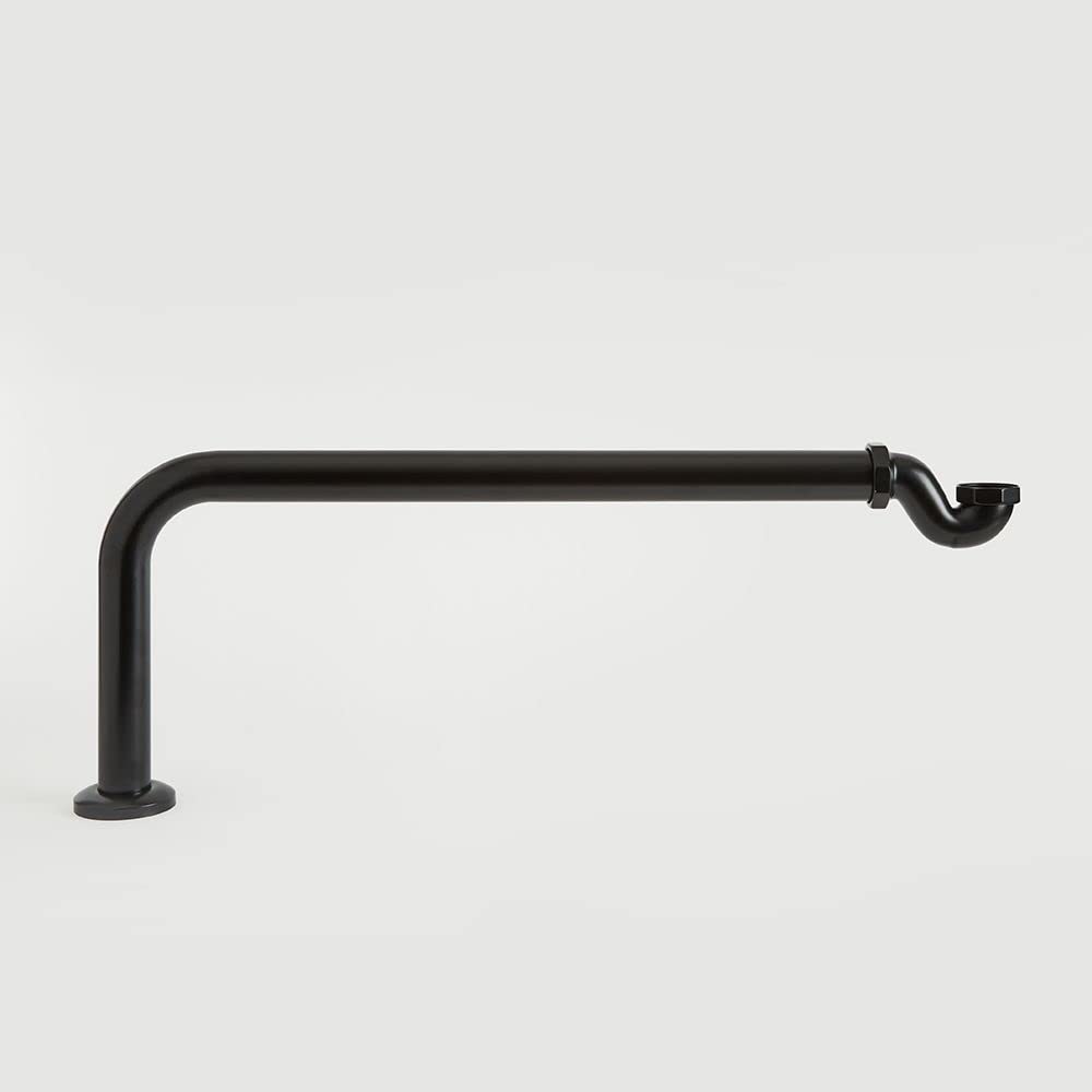 Milano Black Elizabeth Shallow Seal Bath Trap Outlet Pipe