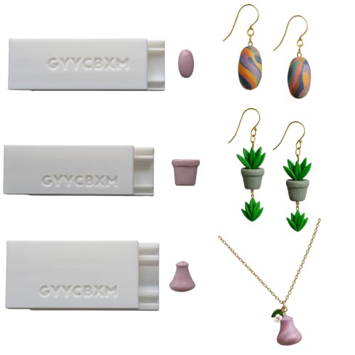 GYYCBXM 3PCS Polymer Clay Bead Roller Set, Oval, Teapot, and Flowerpot Shape Clay Mold, Polymer Clay Jewelry Making Tool for Earrings, Keychains,