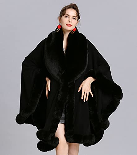 Elegant Faux Fox Fur Collar Knitted Cardigan Shawl Bride Wedding Party Shawl Cloak Coat3