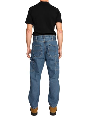 Image of FULL BLUE Carpenter Denim Jeans, Relaxed Fit, Utility Pocket & Hammer Loop