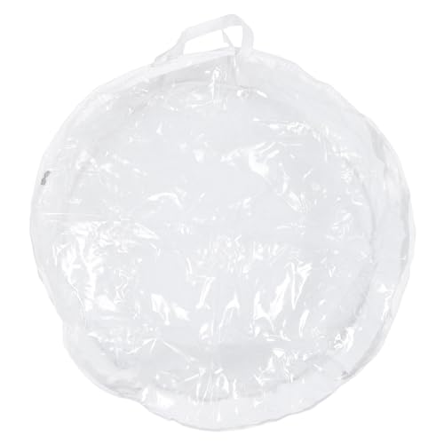 FONDOTIN 1pc Wreath Storage Bag Transparent Round Storage for Holiday Decor Portable Design for Xmas Wreaths Garland Organization