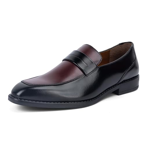 Image of LOUIS STITCH Men's Formal Shoes - Leatherette, Breathable Lining, Moccasins Style | Comfortable for Business, Casual, Parties | Double Tone Finishing (SXMCDS)