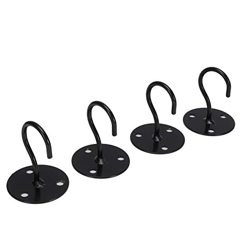 TARSHYRY Gancos de Techo para Plantas Colgantes, Soporte de Plantas Colgantes 4 Piezas de Metal de la Pared Montada en la Pared de la del Techo Colgador de de la para Linternas (BLACK)