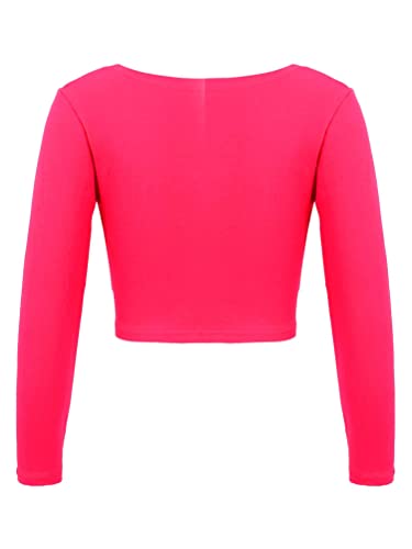 Aislor Girls Kids Long Sleeve Knot Ballet Dance Wrap Tops Cardigan Shrug Gymnastic Sweater Dance Dress Cover Up2