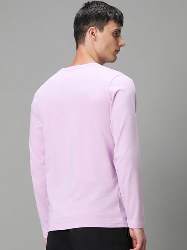Image of Bewakoof Men Typography Regular Fit Full Sleeve Round Neck Pure Cotton T-Shirt