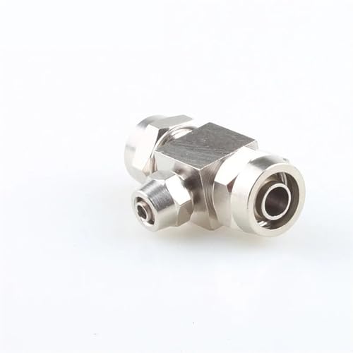 Conexión rápida de tráquea y conector neumático de latón en T para alta presión 10 uds 5