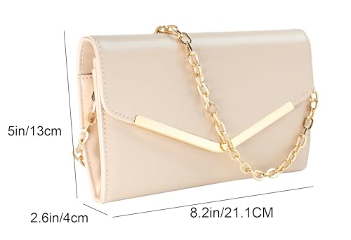 Image of Clutch Purse Evening Bag for Women，Envelope Handbag With Detachable Chain | With Detachable Chain