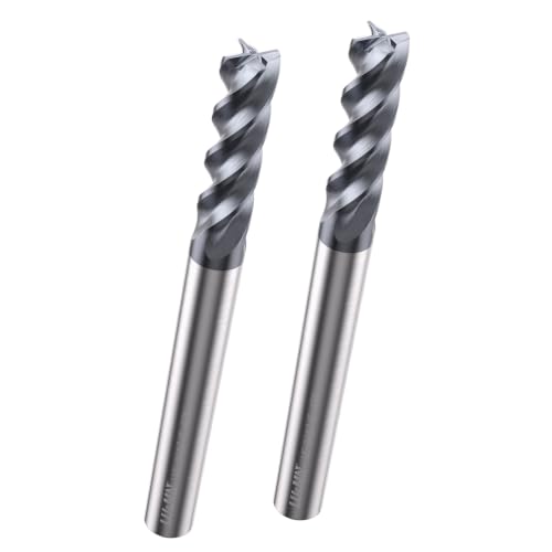 Image of LU&MN Carbide Square End Mill - 4 Flute - LME3 /16 4T (2 Pieces, 3 /16 inch) - for Milling Alloy Steels, Hardened Steel, Metal & More - Mill Bits Sets for DIYers & Professionals