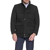 Tommy Hilfiger Men's Stand Collar Four-Pocket Field Jacket, Black, X-Large