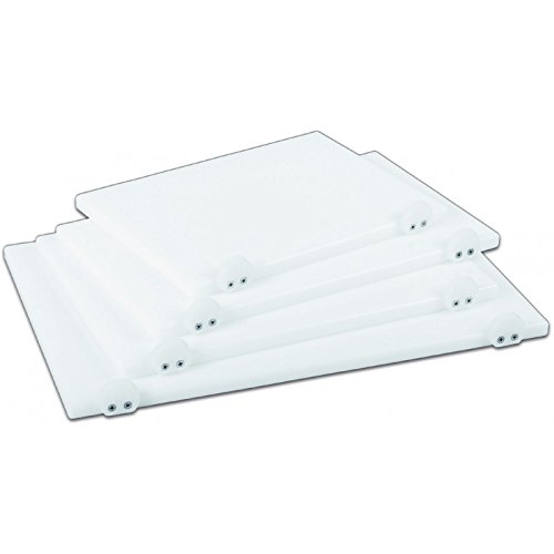 Tabla de cortar de polietileno blanco con topes, 50 x 30 x 2 cm