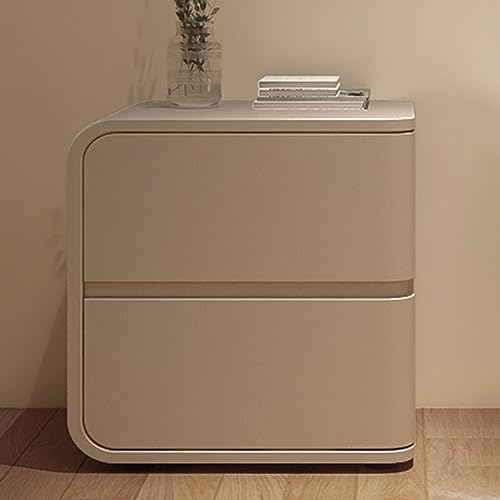 Table de chevet avec rangement 2 tiroirs cuir microfibre de 40 cm
