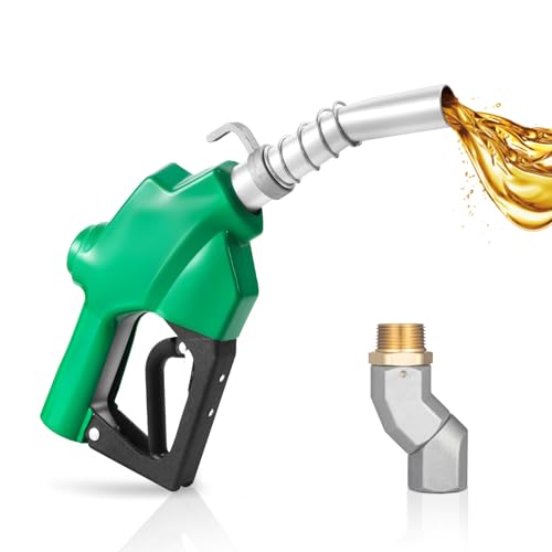 VEVOR 1 Inch NPT Automatic Fuel Nozzle with Swivel Max Flow Rate 21.6 GPM Auto Shut Off Diesel Gas Pump Nozzle with 3-Speed Trigger Lock & 1-3/16 in (OD=30.1 mm) Spout for Gasoline Diesel Kerosene