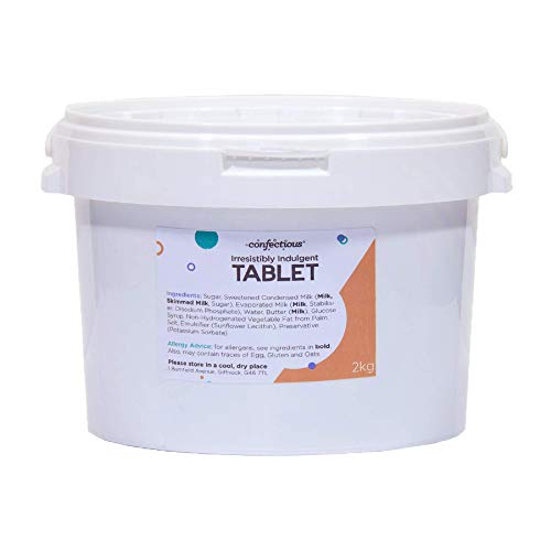 Scottish Tablet Made in Scotland - Confectious Handmade Traditional Tablet - Irresistibly Indulgent 2kg Tub Creamy Butter Tablet Artisanal Luxury Confectionery
