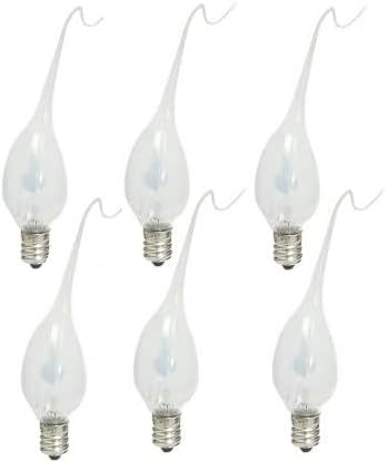 Factory Direct Craft Group of 6 Silicone Dipped Flicker 1 Watt Light Candelabra Bulbs for Welcome Lights, Nightlights and Chandeliers…