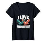 Photo Gallery donna amo armwrestling strength challenge maglietta con collo a v Photo Gallery donna amo armwrestling strength challenge maglietta con collo a v
