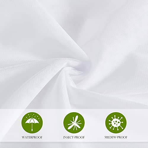 Ryb Home Outdoor Mosquito Net For Porch/Patio/Canopy/Gazebo - 2 Panels Waterproof Outdoor Sheer Tulle Curtains Mesh Net Privacy Outdoor Drapes With Diy Adjustable Length, White, W118 X L98 Inches #TOP7