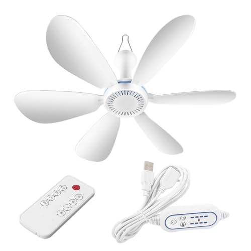 Ventilateur de plafond USB silencieux et pliable avec télécommande pour un confort nomade
