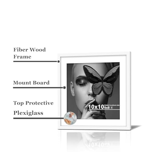 Image of Art Street Premium Photo Frame for living room, Classic Aesthetic Design Photo Frames for Photograph, Art Work, Kids Room Set of 6 (10x10 Inch, White)