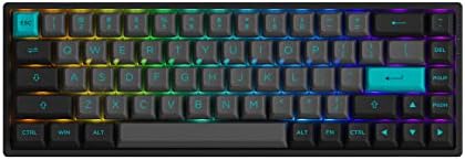 Akko 3068B Plus Black & Cyan 65% 68-Key RGB Hot-swappable Mechani...