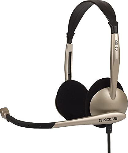 Koss CS100 Speech Recognition Computer Headset, Silver and Black