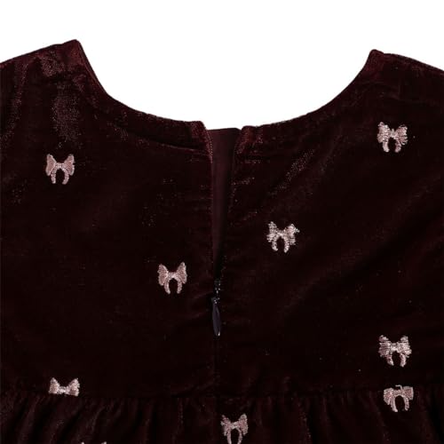 Image of miniklub Baby Round Neck Knee Length Woven Cotton Dress With Hairband (Maroon Color)