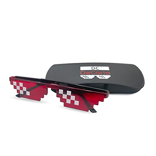 Image of Thug Life Sunglasses Pixel Gangsta Life Funny Shades (RED)