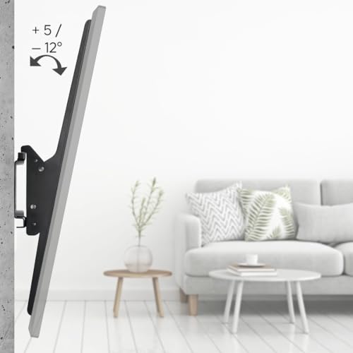Hama TV Wandhalterung neigbar, Slim (TV Wandhalterung 37-120 Zoll, VESA 50x50 bis VESA 1100x600, bis 100kg, geringer Wandabstand, mit Fischer-Dübeln & Bohrschablone) schwarz – Bild 6