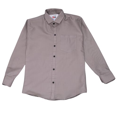 Image of Vikita Enterprise Kid Boy's Cotton Solid Shirt with Spread Collar Neck Full Sleeves Button Closure Curved Length and One Pocket | Shirt For Kids Boys