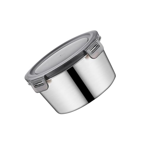316 Cuenco de Preparación de Comidas de Acero Inoxidable Contenedor de Alimentos con Tapa Sellada Fiambrera Portátil Para Picnics Y Viajes